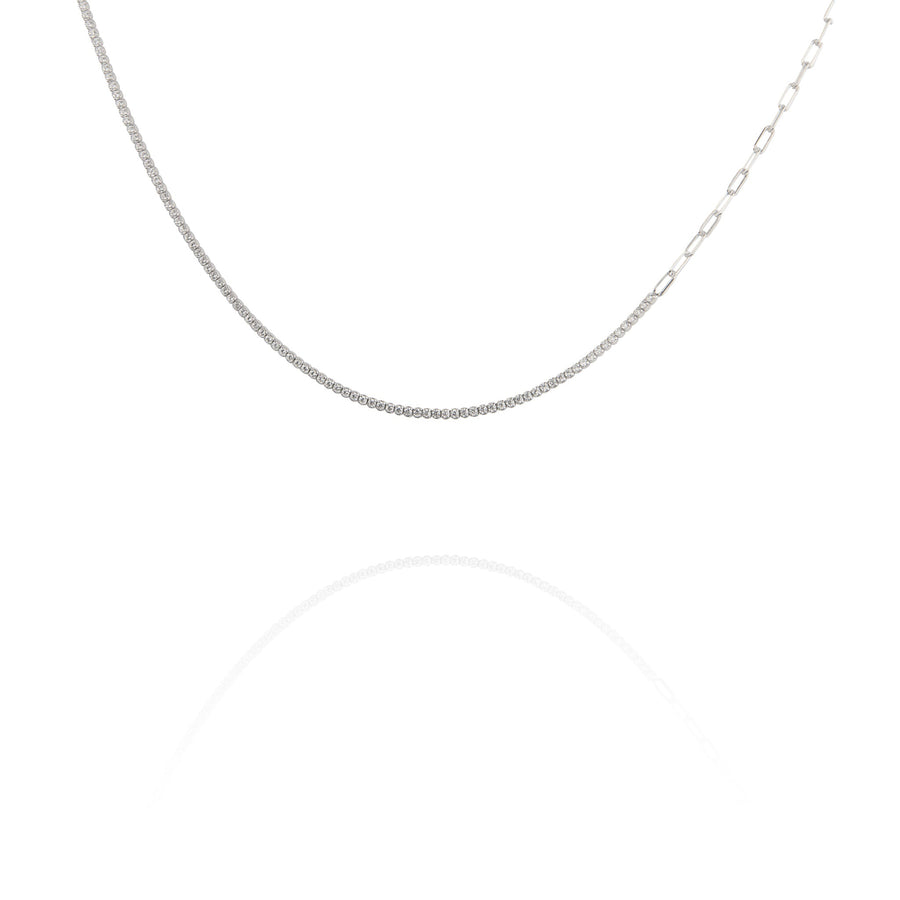 MIXED PLATINUM CHAIN NECKLACE