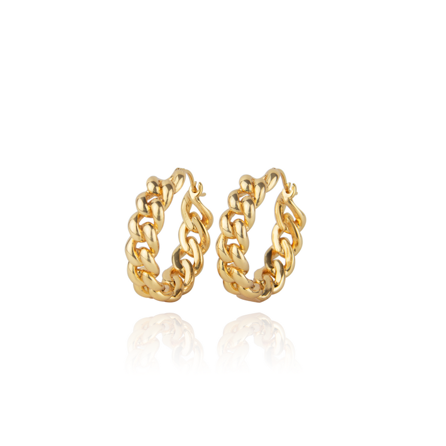 DELILA CHAIN HOOP EARRINGS