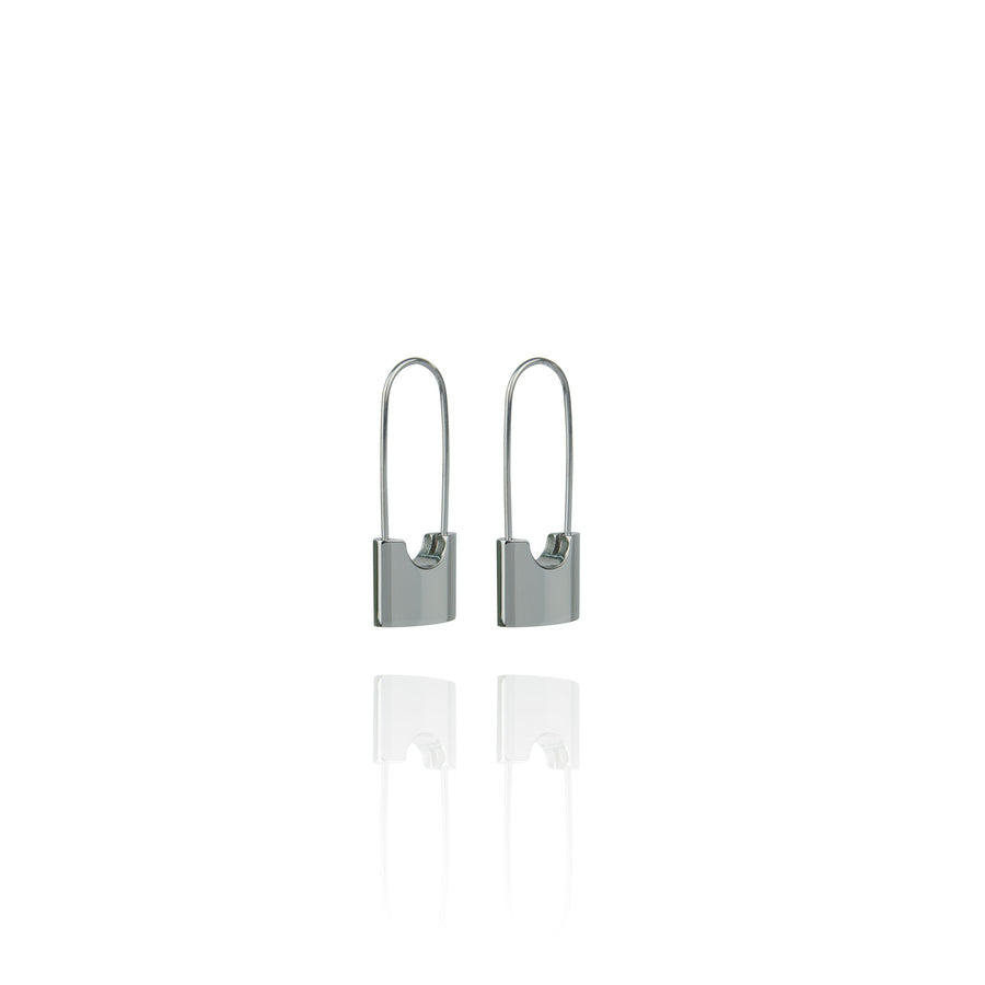 PADLOCK EARRINGS PLATINUM